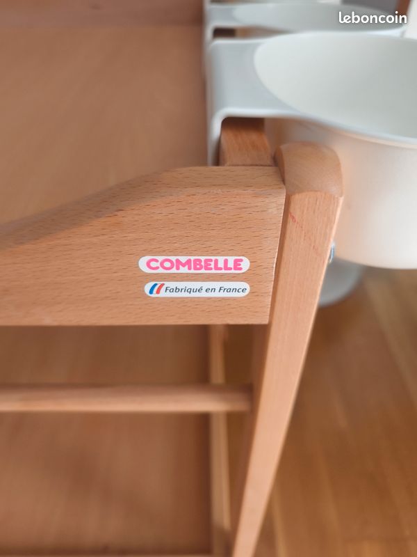 Combelle table a langer margot bois naturel 2 plateaux avec bac et poubelle ikea (image 3)