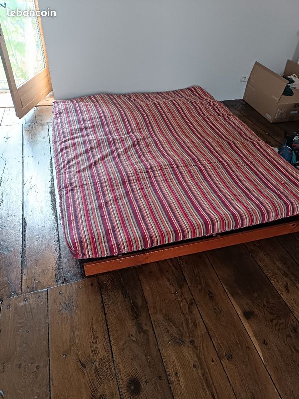 Structure futon bois et matelas (image 2)
