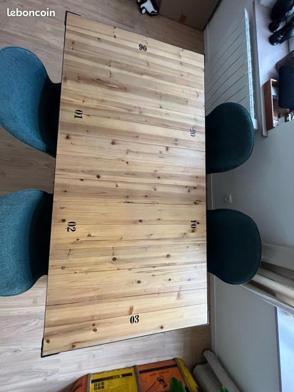 Table salle à manger 6 à 8 personnes / bois et métal (image 4)