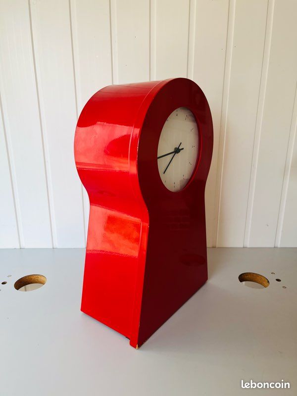 Horloge Armoire Métal Rouge Ikea PS Design Thomas Sandell Suède Années 90 (image 5)