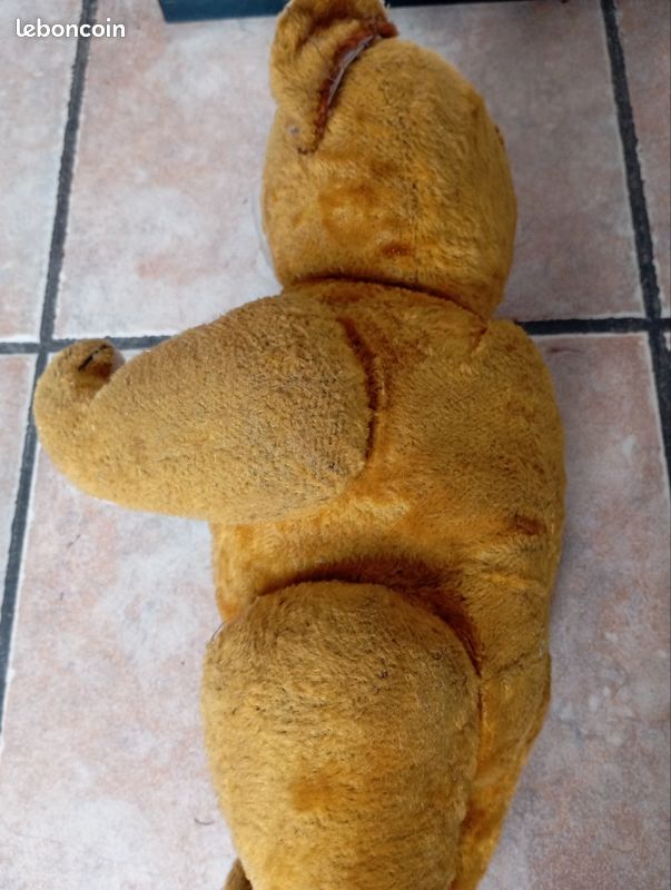 OURS ANCIEN NOUNOURS ARC EN CIEL MULTICOLORE RAYé jaune rose bleu peluche à grelot de 25 CM | Rakuten