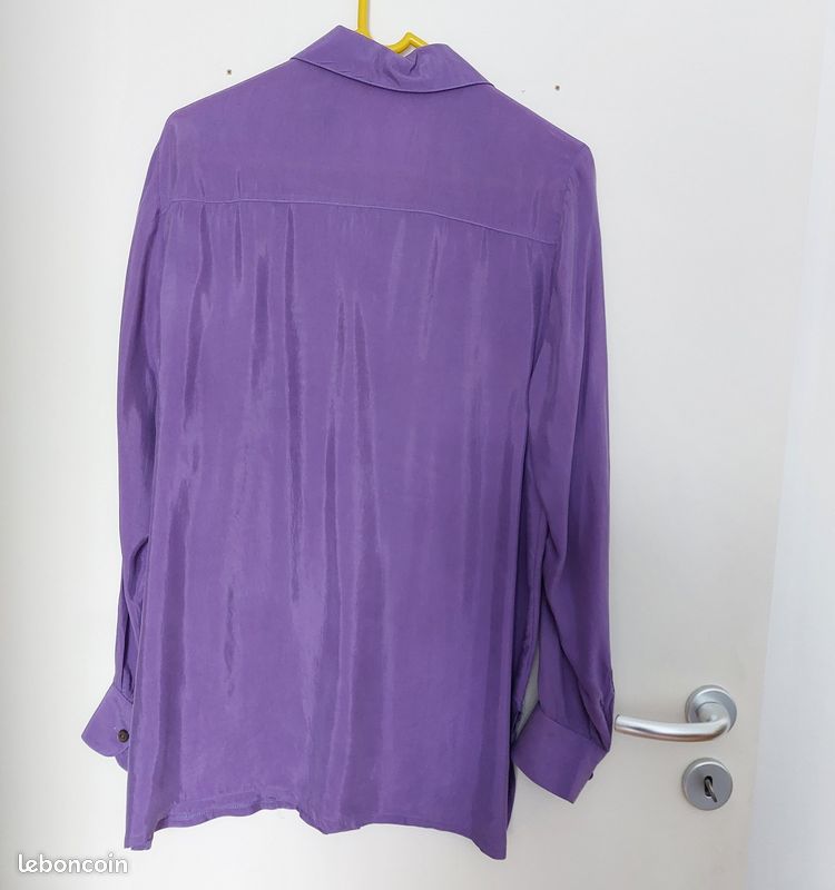 Chemise Homme Marks & Spencer 100% Coton – Taille L – Mauve à Carreaux – Occasion Très Bon État