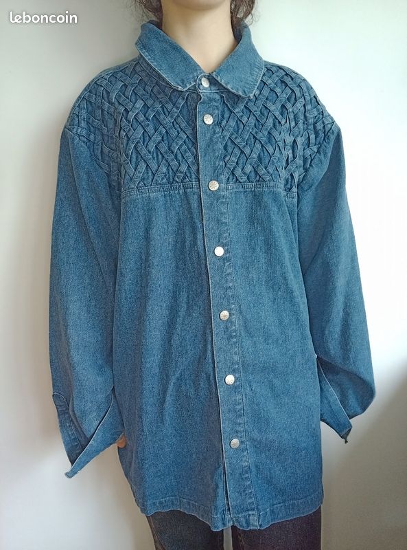 Chemise en jean bleu denim, veste, surchemise, western, fisherman (image 2)