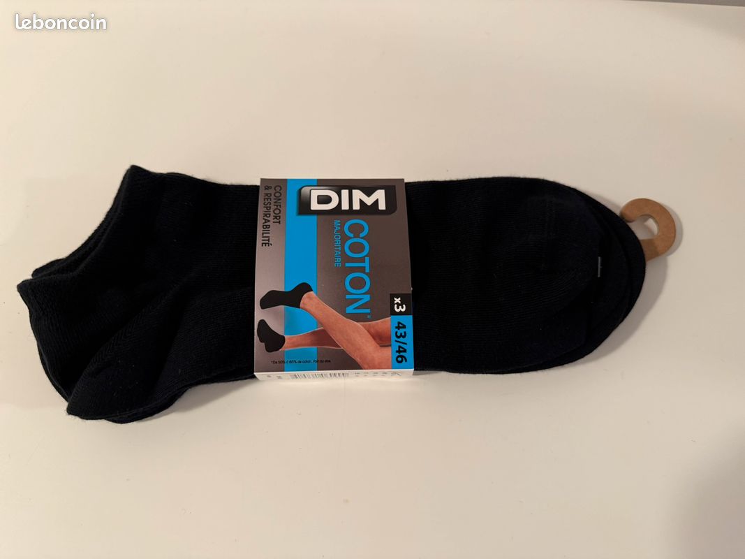 Lot de 3 paires de socquettes invisibles noires Homme taille 43/46 - neuves (image 4)