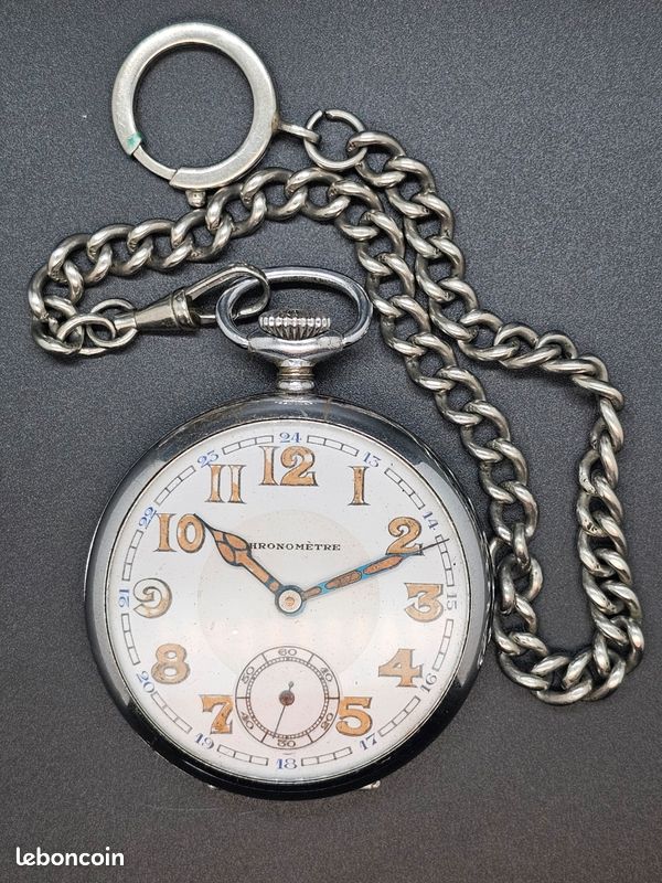 Montre De Gousset Chronomètre Avec Chaîne - Calibre VA37 - Occasion Très Bon état