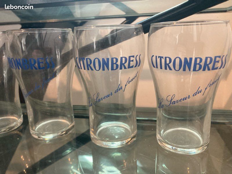 Rare lot 6 anciens verres citronbress la saveur du fruit đâïž (image 2)