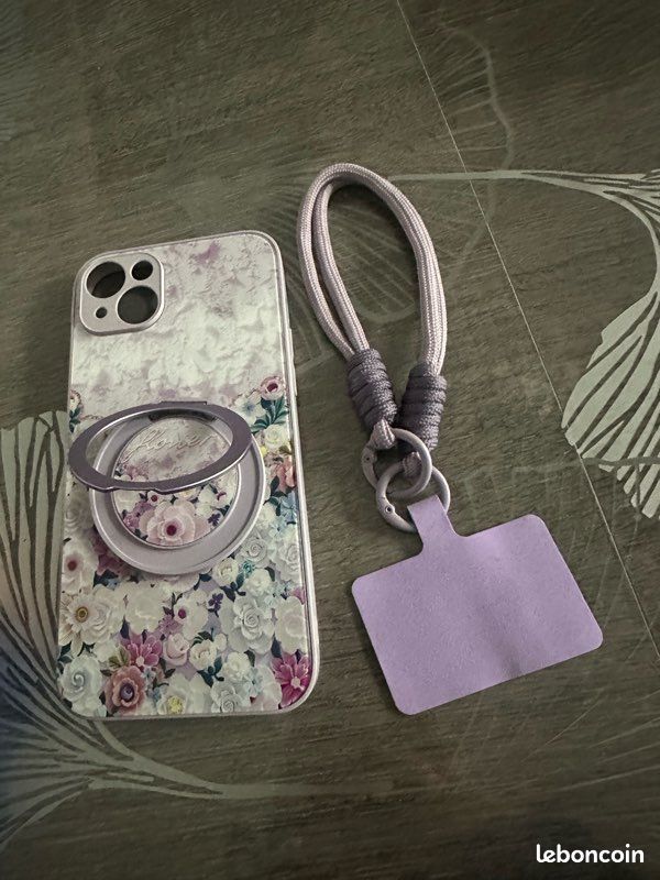 Coque IPhone Violet Floral Bougainvillier - Résistante, TPU, Compatible Charge Sans Fil, Fabriqué USA