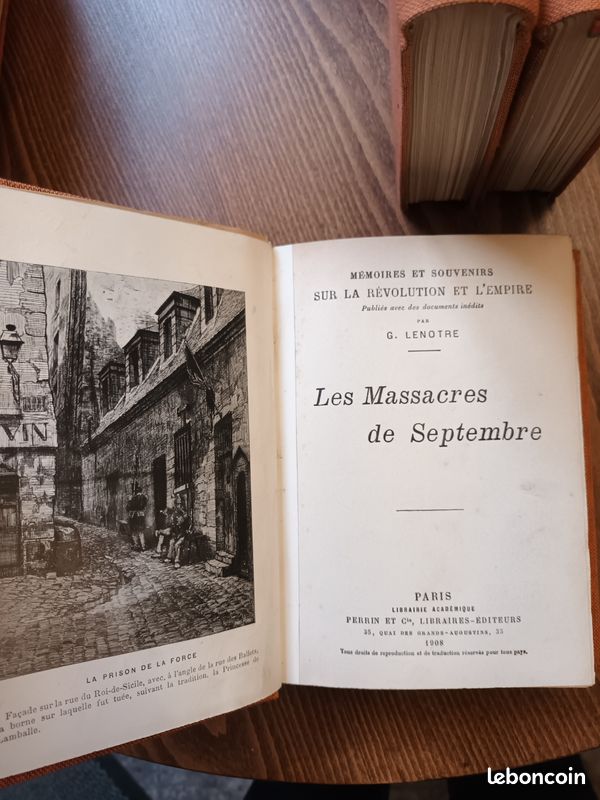 Lot de 6 livres anciens, de G. Lenotre, édition 1906 (image 3)