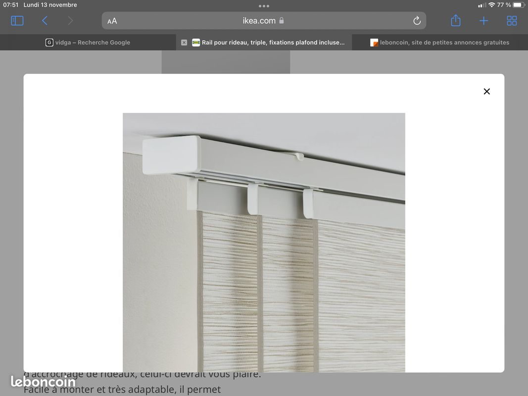 Kit complet système Vidga tringle rideau IKEA (image 3)