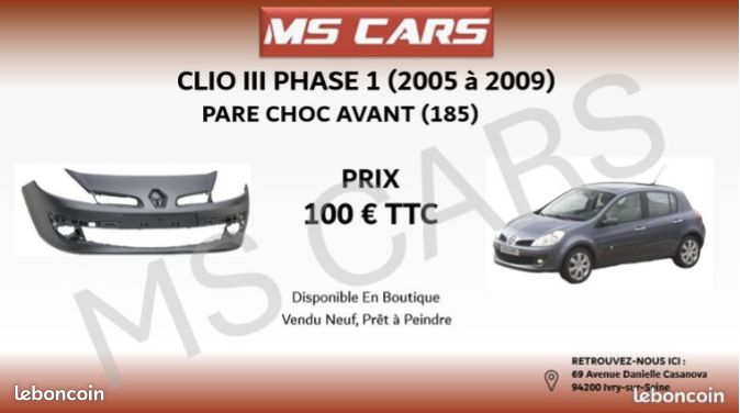 Pare chocs clio 3 phase 1 (image 1)