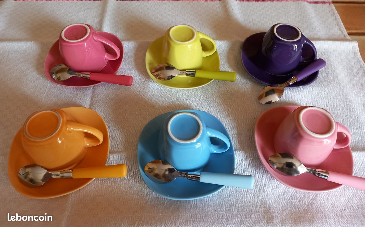 TABLE PASSION - Coffret de 6 tasses et sous tasses Rangoli