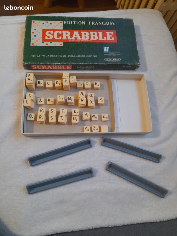 ANCIEN SCRABBLE DE luxe Jeux Spear édition française 1955 EUR 59,00