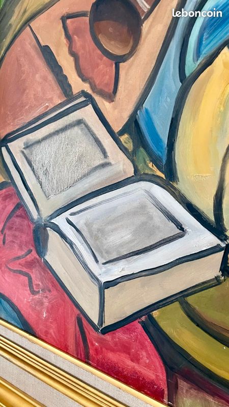 Grand Tableau peinture vintage signé (image 9)