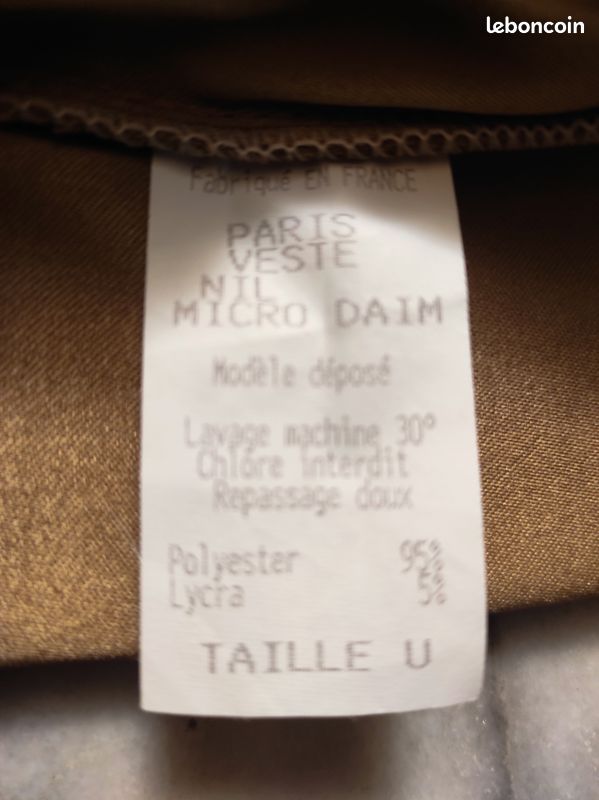 Veste NINA Collection Paris en Micro effet DAIN Couleur Taupe Taille XL (image 2)