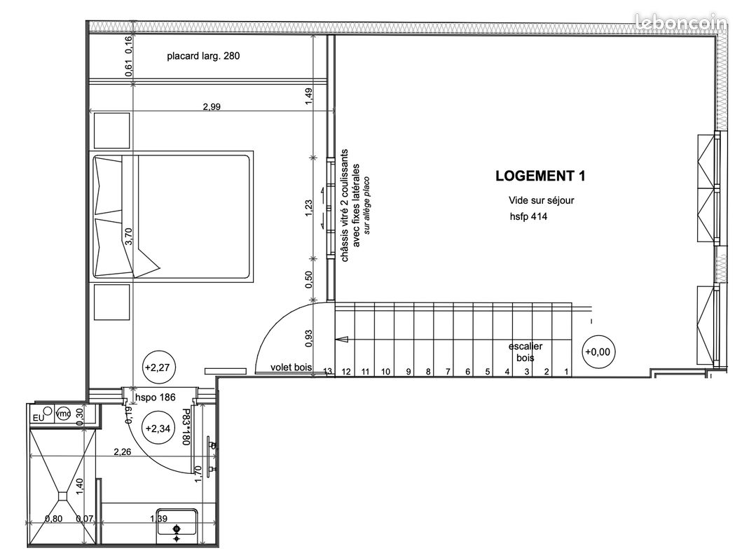 T2 Duplex 49,5m2 rénové aux Chartrons (image 9)