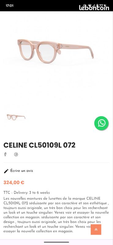 Optical Center Lunettes De PlongÃ©e Ã La Vue Lunette Celine