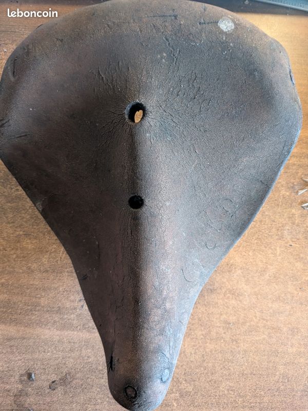 Selle de vélo en cuir Primus Lepper Made in Holland selle de vélo design vintage selle en cuir épais à ressorts années 50 60 milieu du siècle - France