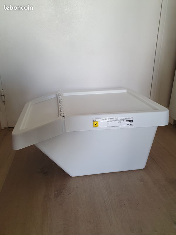 IKEA Sortera Poubelle Recyclage Avec Couvercle 37 Litres Blanc - Idéal Tri Sélectif
