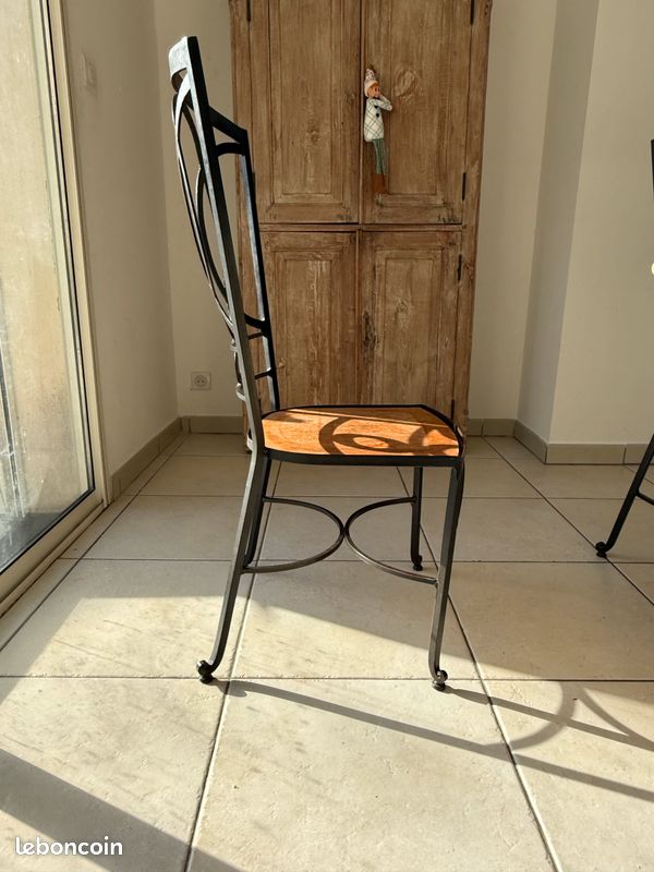 Lot de 6 chaises bois et chiffon (image 2)