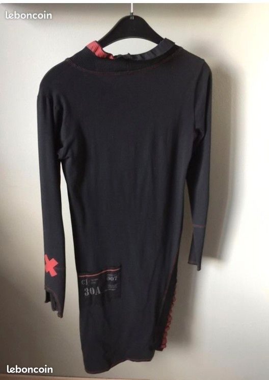Tunique Robe Cop Copine Taille T1 Noir - Occasion Très Bon état, Longueur Midi