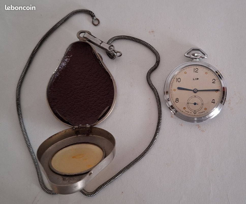 Montre à Gousset Ancienne Lip P1824 - Mécanique Manuelle, Boîtier Métal - Vintage En état De Marche