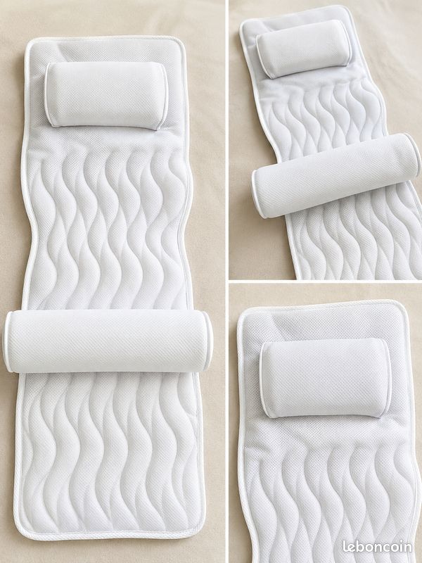 KIRZAX Coussin Ergonomique Pour Baignoire - Tapis Antidérapant Soutien Cou Dos Tête - Relaxation Bain Parfait
