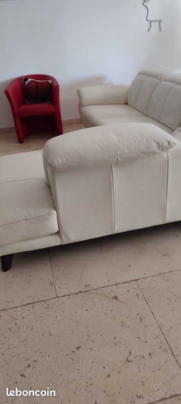 Canapé cuir blanc (image 10)