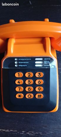 Téléphone Vintage Socotel S63 Orange - PTT Français - état Fonctionnel
