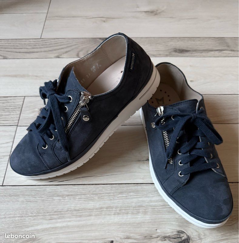 Chaussures Mephisto Femme Pointure 38 - Baskets Gris Bleu - Occasion Bon état
