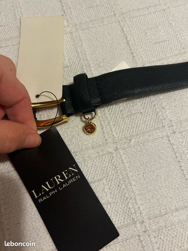Ceinture Lauren Ralph Lauren cuir noir neuve étiquetée T.M (image 5)