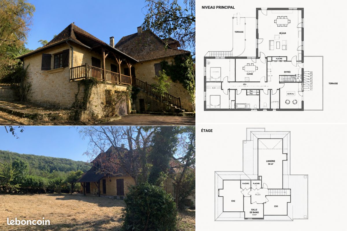 Maison 6 pièces 180 m² · à Les Coteaux Périgourdins · 180 m² · 185 000 €