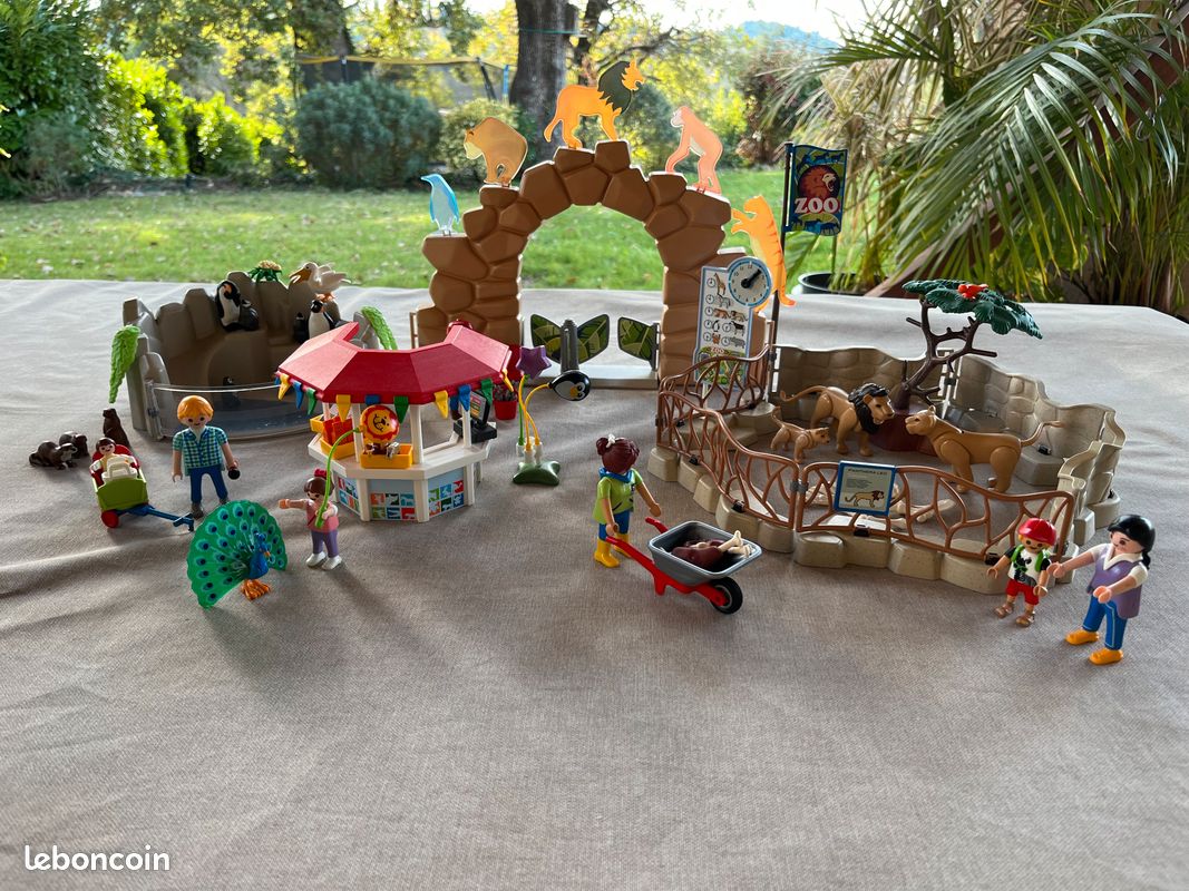 Accessoire Playmobil Grand Zoo - Base Rocher Avec Clôture Et Bassin - Réf. 6634 - Neuf (occasion)