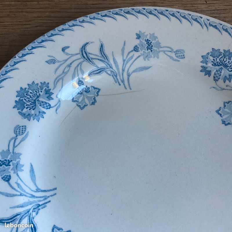 Assiette Luneville ancienne modèle Lutèce fleur oeillet (image 5)