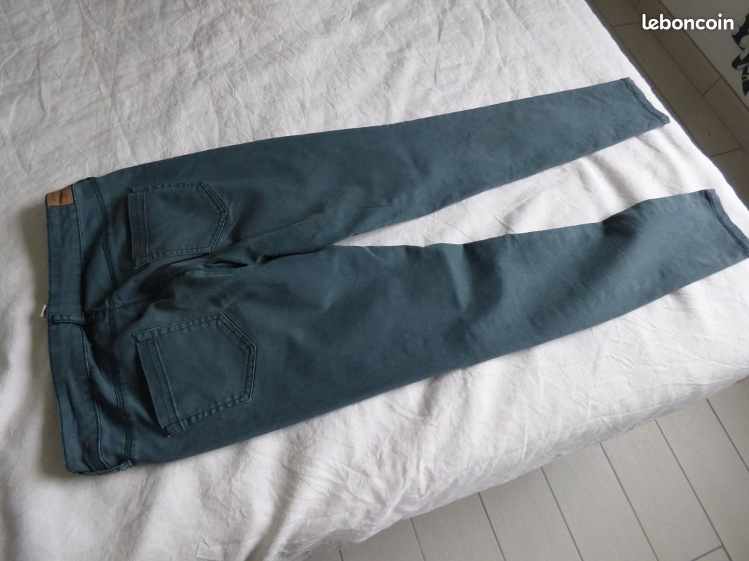 Pantalon jean vert MANGO (image 3)
