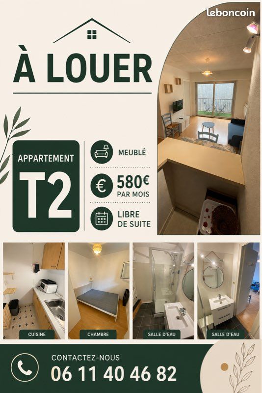 Appartement 2 pièces 30 m² · à La Rochelle · 30 m² · 580 €