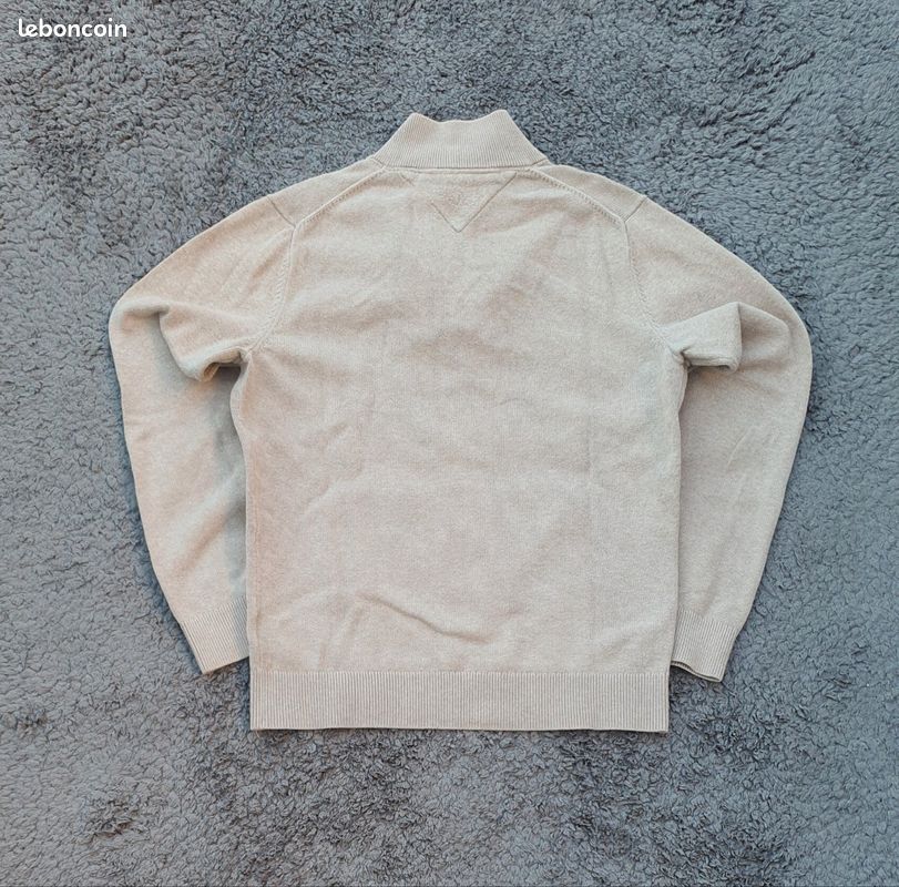 Tommy Hilfiger Half Zip Tshirt Manches Longues Beige - Size S (image 4)