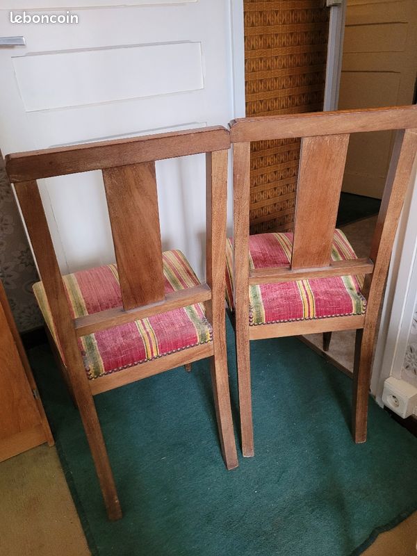 2 chaises loupe de noyer et tissu. FAIRE OFFRE (image 3)