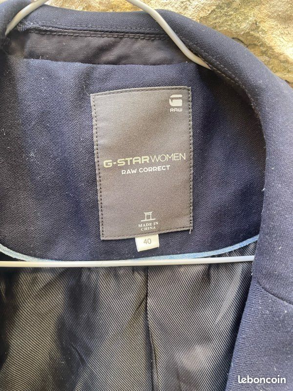 Blazer / Veste de costume bleu marine G-Star RAW Correct – Taille 40 (L) (image 6)