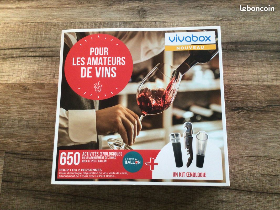 VIVABOX - Coffret Cadeau - Gastronomie - pour Les Amateurs De Vins - 1  Activité Œnologique Ou Un Abonnement De 3 Mois avec Petit Ballon (à Choisir