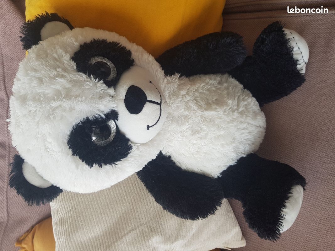 Grande peluche panda noir et blanc (image 1)