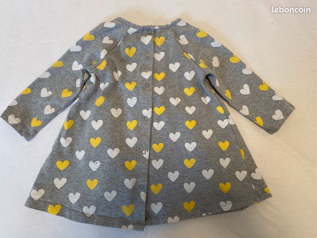 Robe grise motif cœurs Vertbaudet (image 2)