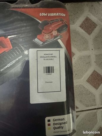 Ponceuse Vibrante Einhell TE-OS 2520 E - 250W Avec Coffret Et Abrasifs - Pour Bois, Métal, Plastique