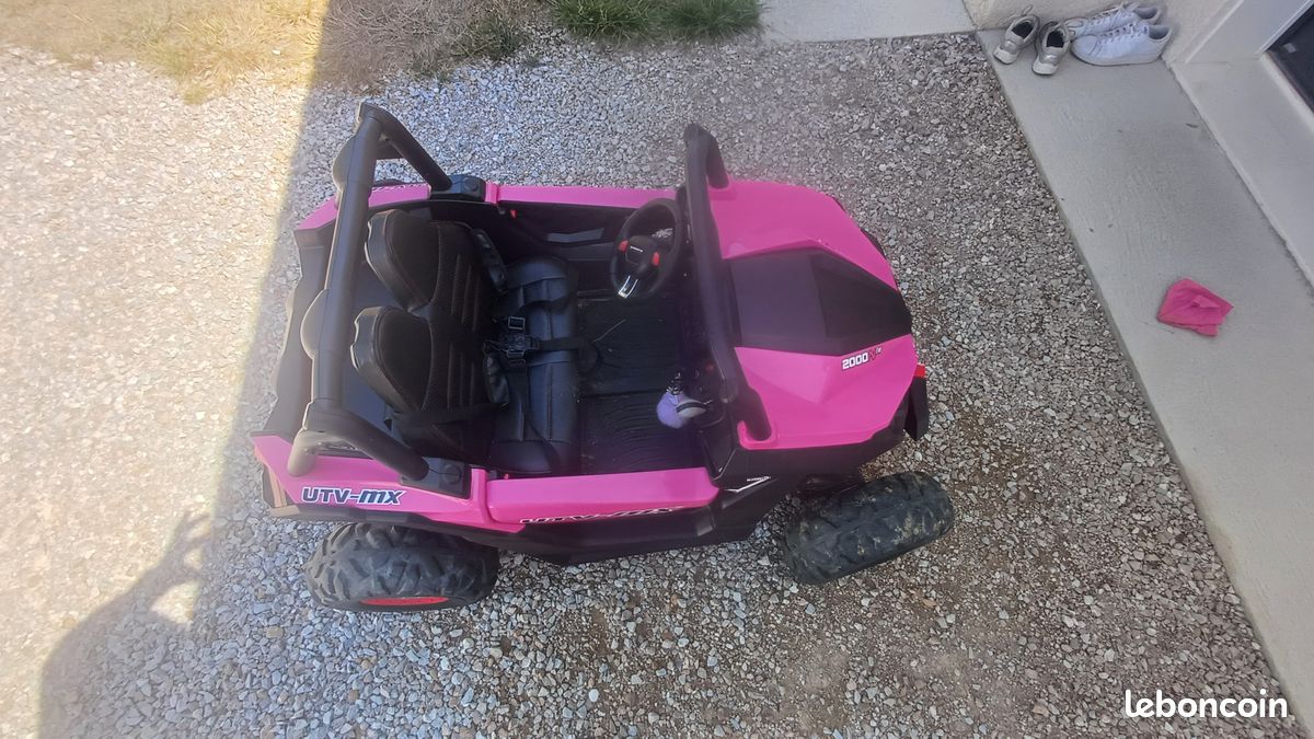 Buggy électrique enfant UTV Rose – Télécommande – Batteries neuves (image 4)
