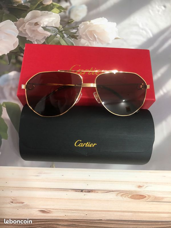 Cartier, plaqué or poli, carré, dégradé, verres (image 1)