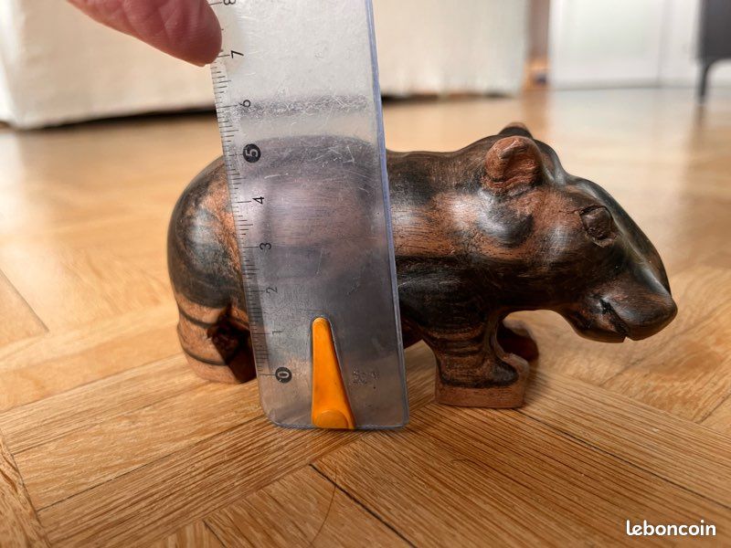 Hippopotame Africain en bois (image 5)