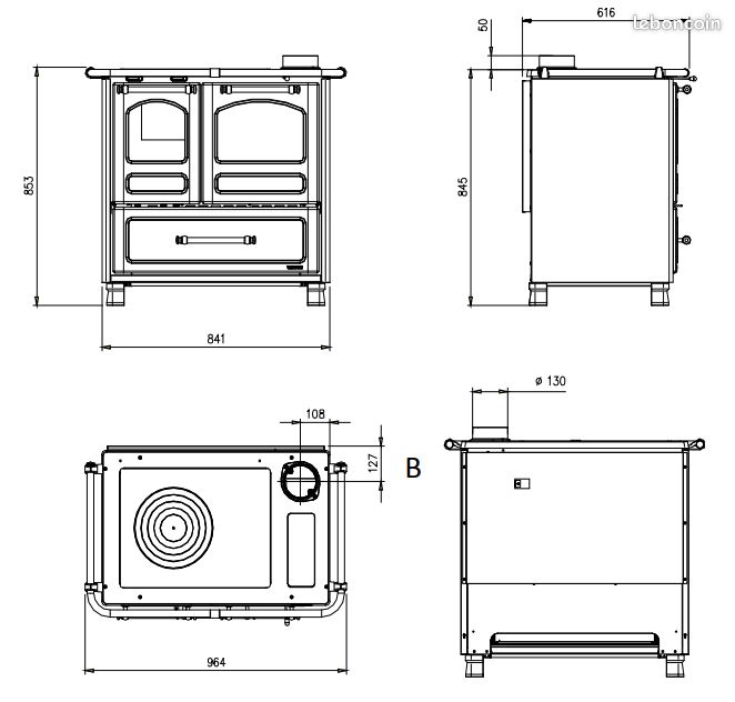 Cuisinière à bois 7.5kW La Nordica Family 4,5 coloris beige Cappuccino (image 2)