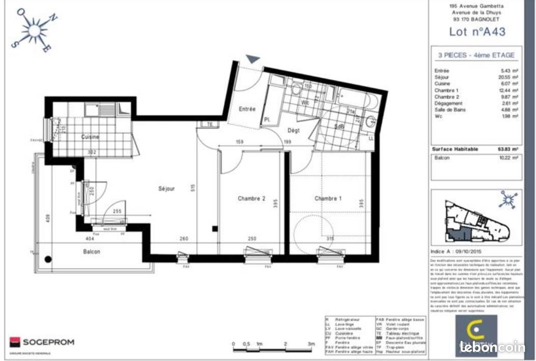 Appartement 3 pièces 64 m² · aux Lilas · 64 m² · 362 000 €