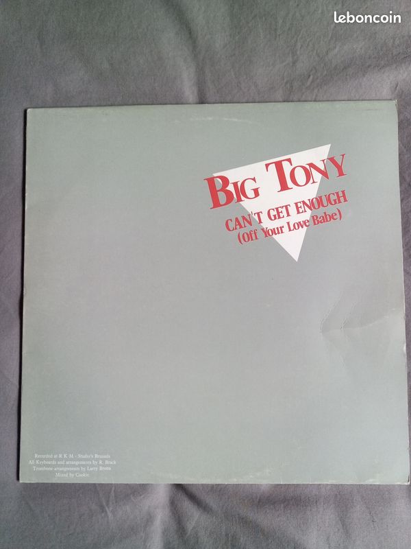 Vinyle 45 Maxi Big Tony - Can't Get Enough (image 1)