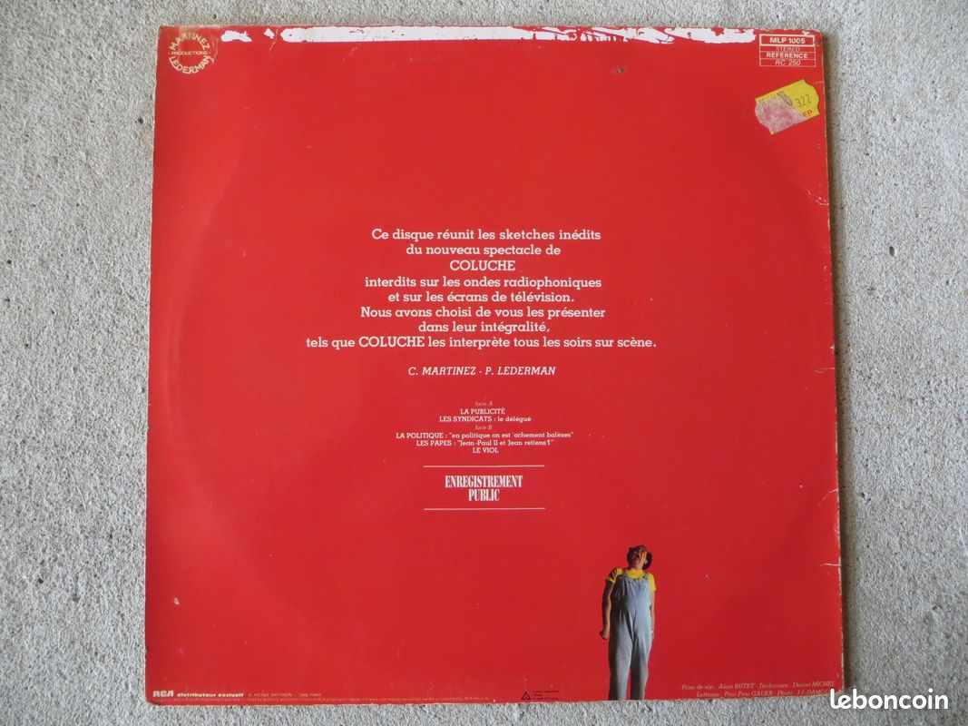 Vinyle Coluche "Les interdits" (image 2)