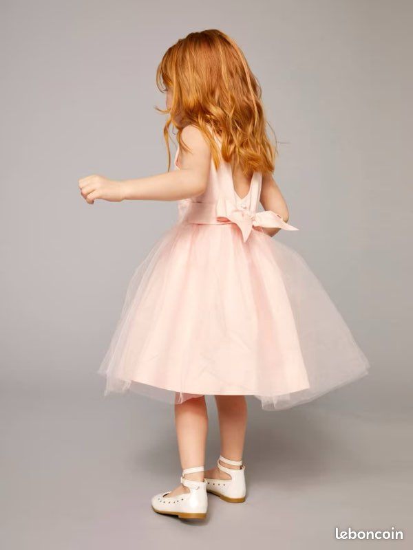 Robe D'été Vertbaudet Pour Fille 10 Ans - Rouge Orangé Sans Manches - Occasion Très Bon état